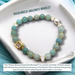 Ocean Breeze Amazonite Bracelet with Gold Accents